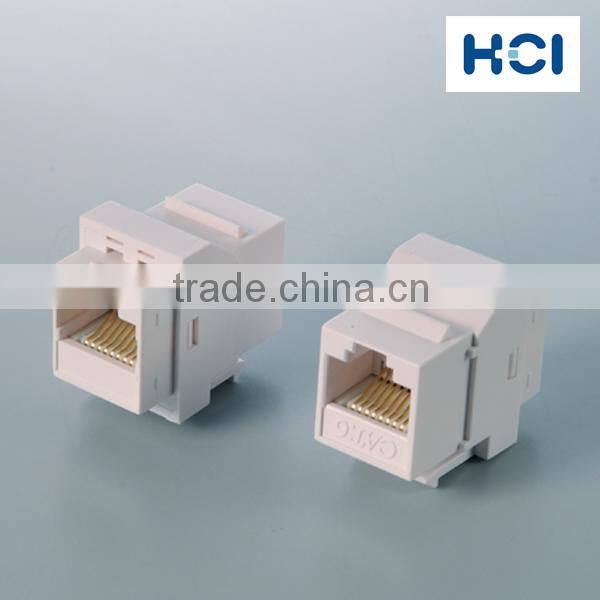 Taiwan Manufacturer RJ45 Cat 6 180Degree Unshielded UTP Straight Keystone Coupler