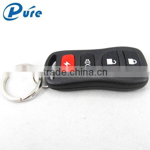 one way car alarm system with 4 buttons remote full functions with LED indicator