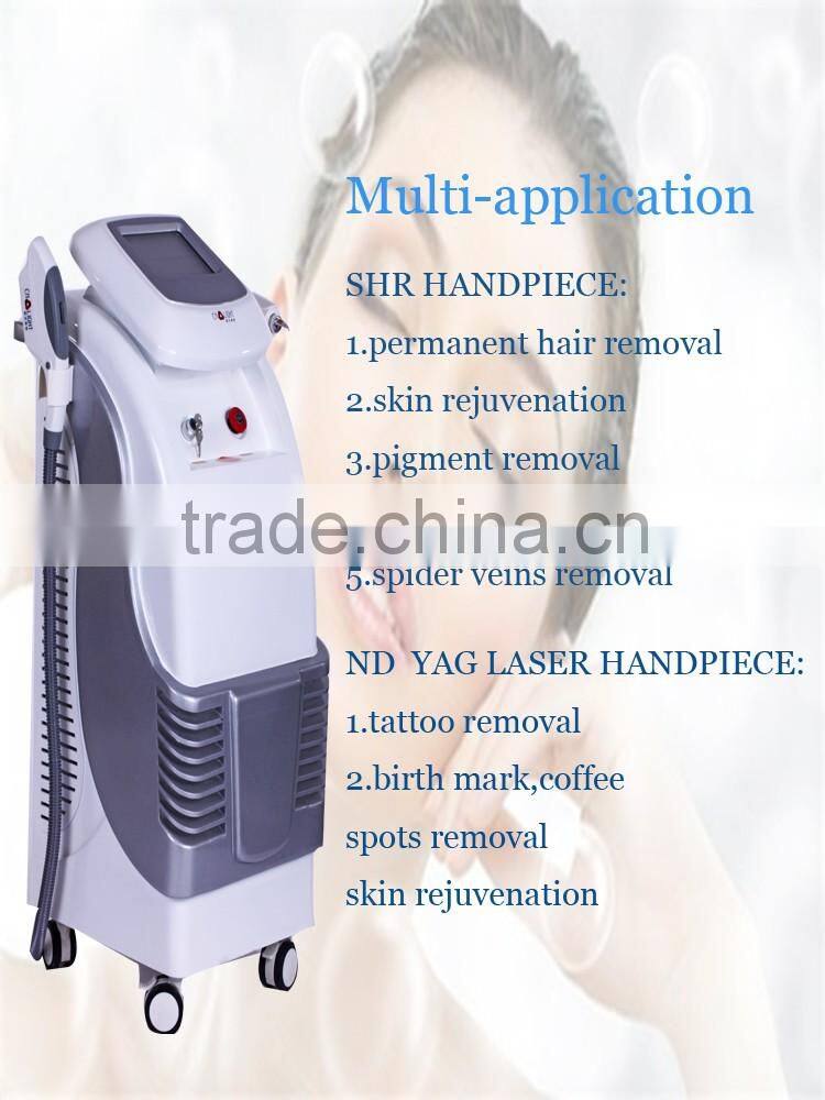 Merry Christmas biggest discount! Yes ipl shr Q-Switch Hair Removal Tattoo Removal Whitening Feature multifunctional machine