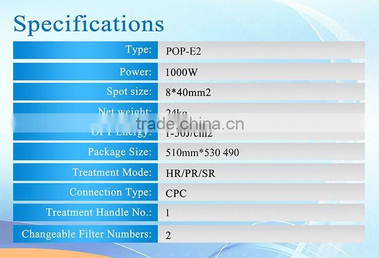 1000W IPL System POP-E2 IPL Type home use diode laser hair removal IPL/ Laser +E-LIGHT+RF+Black doll baby 1000w