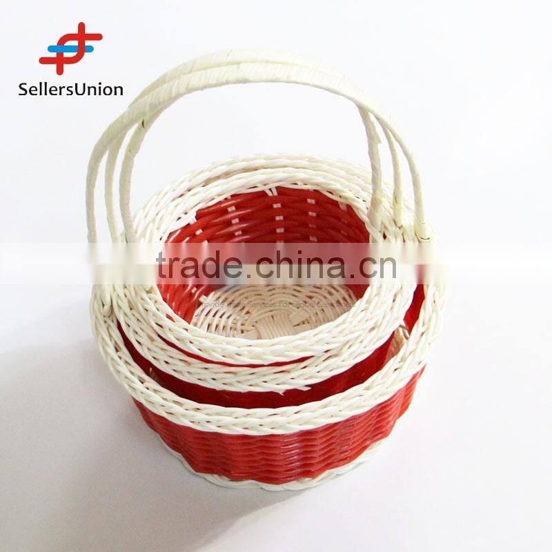 2017 No.1 Yiwu agent hot sale export commission agent 3pcs/set wholesale bread baskets flower basket with ring