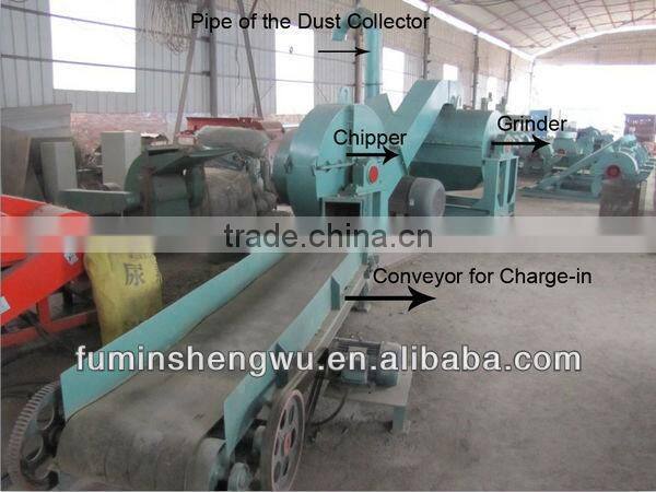 Full automatic wood crusher machine(Chipper and crusher in one body)