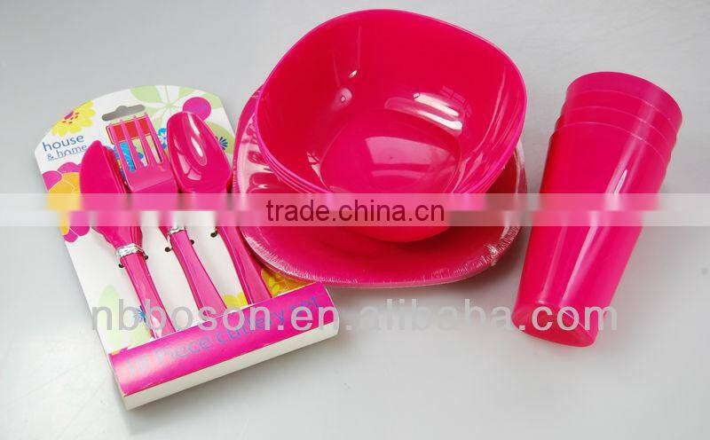 6pcs plastic dinnerware sets