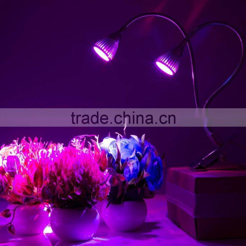 Led Grow Light, 10W Desk Clip Lamp with 360 Degree Flexible Gooseneck and Double on/off Switch for Indoor Plants