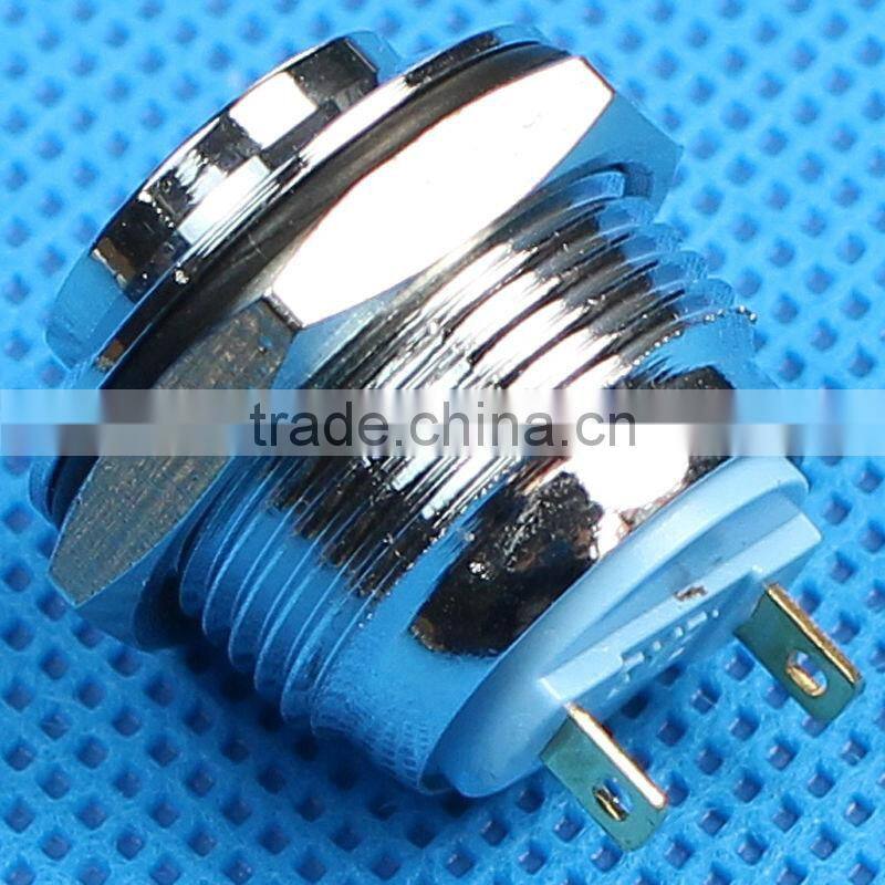 16mm high round metal push button switches
