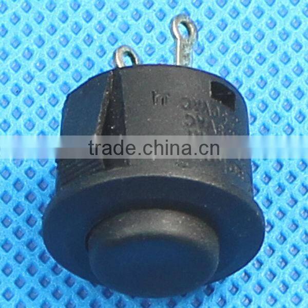 PS14-1R OFF-(Momentary ON) 12mm black push button switch