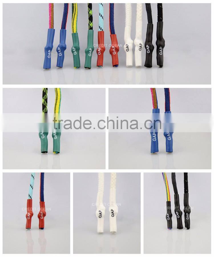 custom log colorful round silica gel shoelace tips