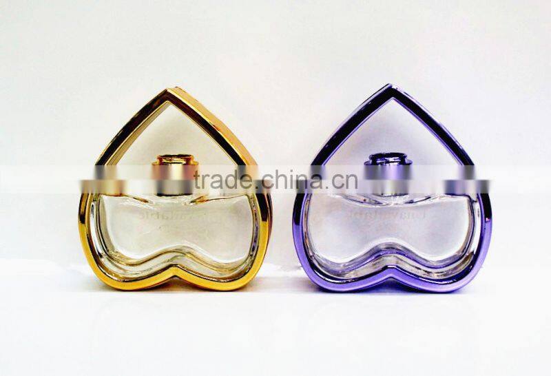 10ml 30ml 50ml 100ml Heart Shaped Perfume Bottle With Pink Glass