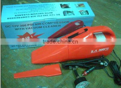 2 in 1 car vacuum dust cleaner with air compressor