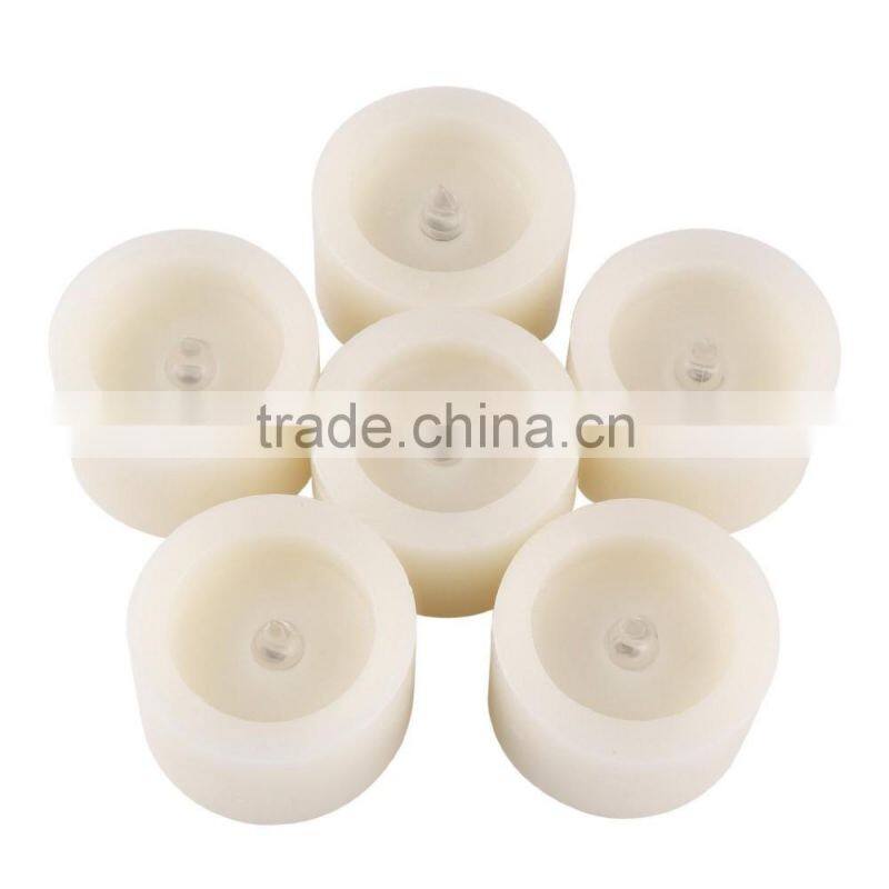 Set of 6 Battery Powered LED Tealight Candles Votive Flameless Candles with Timer Function Unscented Romantic Light for Wedding