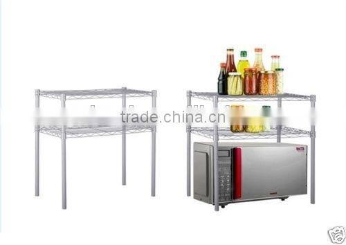 Free Standing Kitchen Microwave Cabinet Rack with Basket Drawer