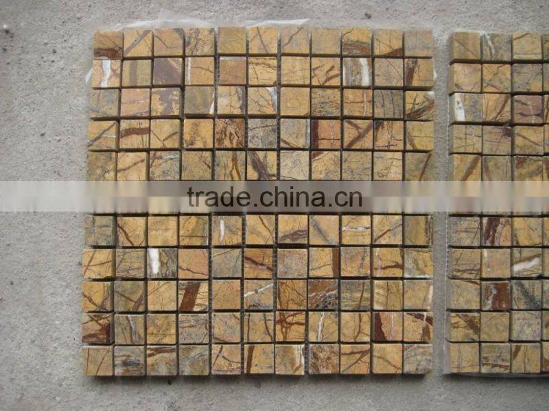 Golden select mosaic wall tile,cheap marble mosaic tile