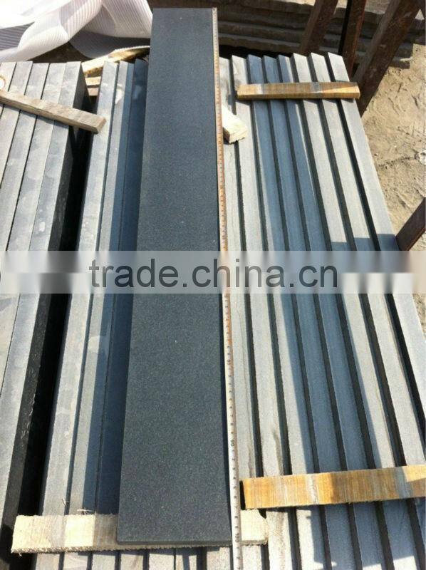 China Black Granite Honed Outdoor Stair Riser