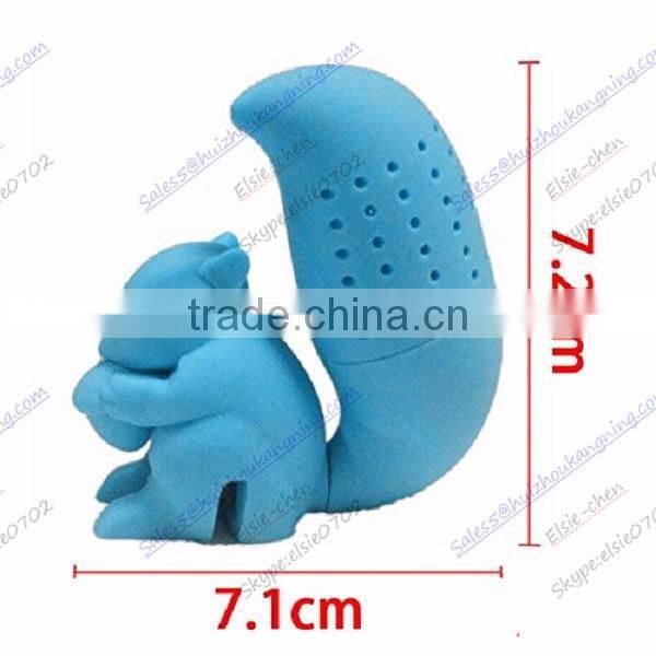 silicone Squirrel Shaped Tea Infuser Loose Leaf Strainer Bag Mug Filter