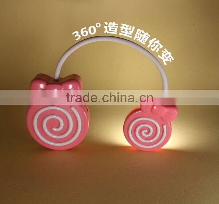 Cute Lollypop Shape Table Lamp With Touch Sensor, USD Charge LED Night Light For Study