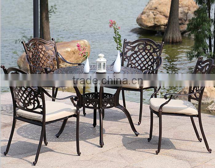2017 royal cast aluminum garden furniture 4 seater table chairs set
