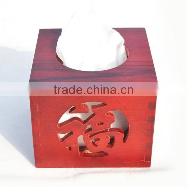 Customize Exquisite Openwork Carving Wooden Napkin Box, Desk Square Tissue Box