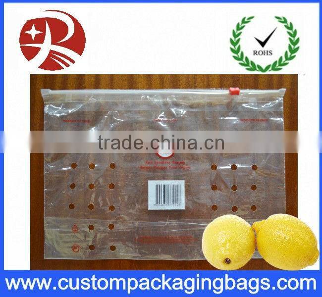 resealable zip lock fruit bag with holes for grape packaging bags