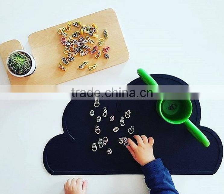 4727cm Waterproof Silicone Placemat Bar Mat Baby Kids Cloud Shaped Plate Mat Table Mat Set Home Kitchen Pads