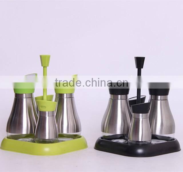 16pcs glass condiment set with stand