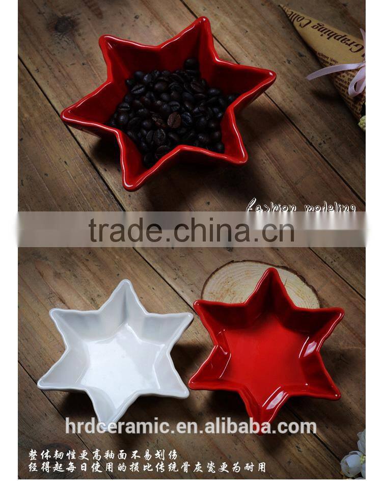 China dish star shape small ceramics dish,sauce dish ,creative dish, snack dish