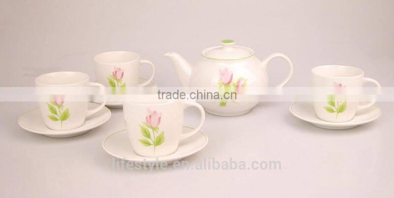 Ceramic Tea Set, Porcelain Coffee Set With Decal