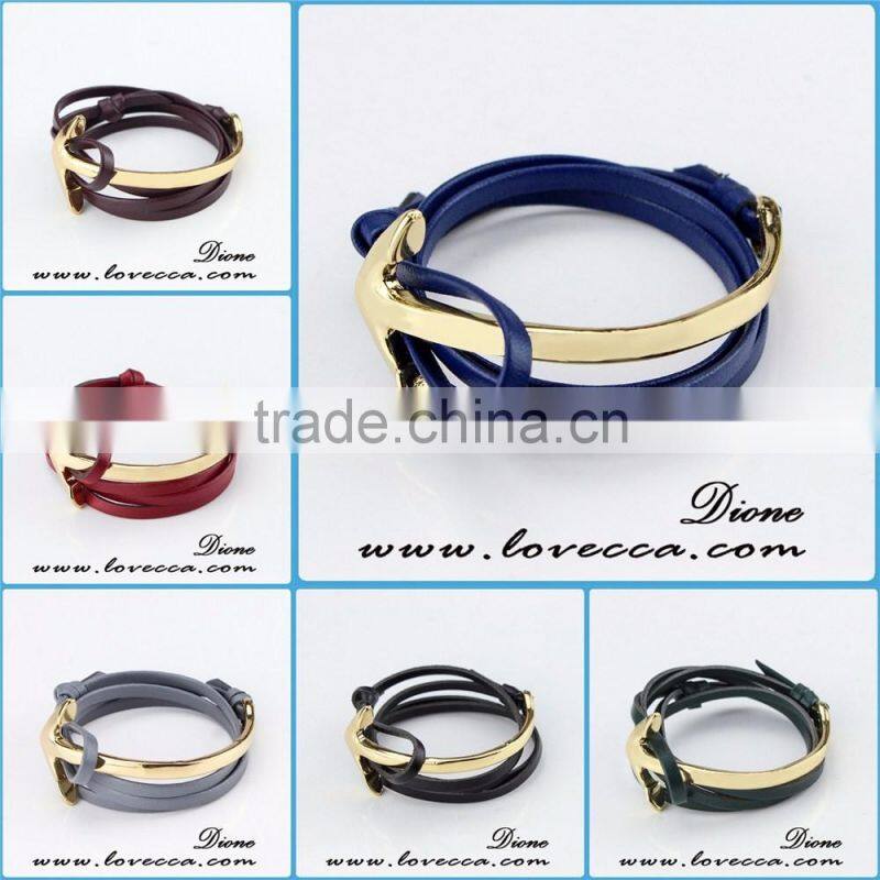 New design silver/gold anchor various rope nylon anchor bracelet