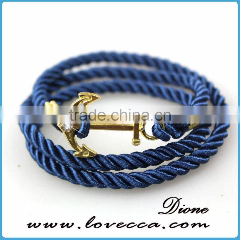 Cheap Handmade Customized Mens Anchor Bracelet, Nautical Rope Bracelet