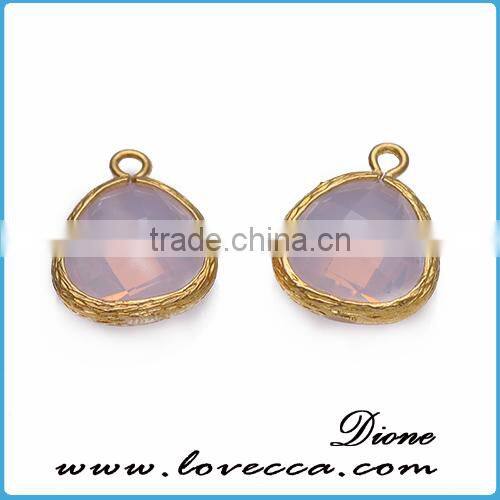 Custom Bridesmaid Wedding jewelry brass glass birthstone pendent