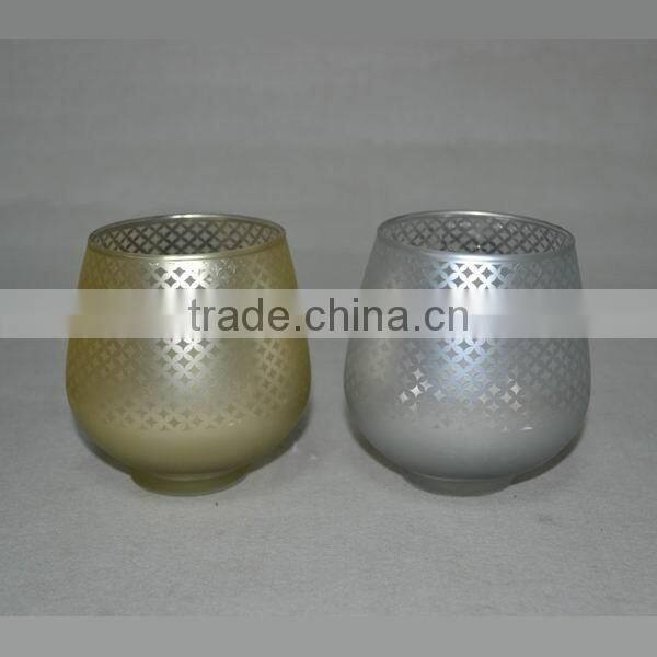 Wholesale electroplate votive glass candle holder