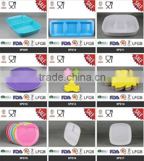 Pentagram Shape Red Color Melamine Dinner Set