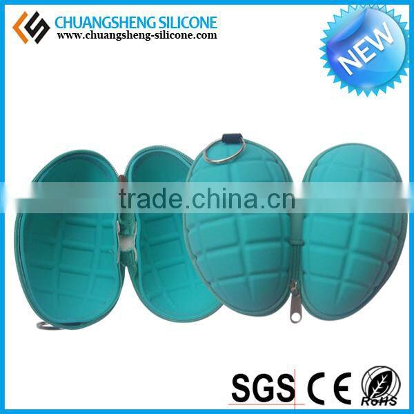 Bomb shaped silicone smart wallet, silicone coin purse, kids money bag