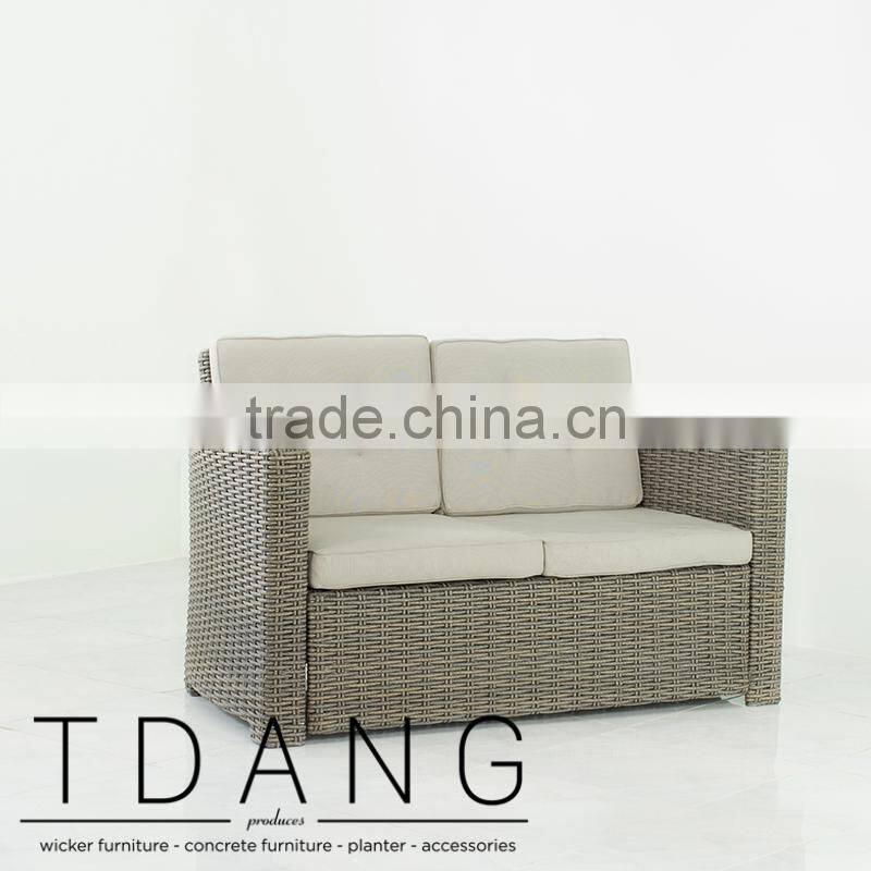Palm Harbor K-D Wicker Sofa - Contemporary Rattan furniture bench.