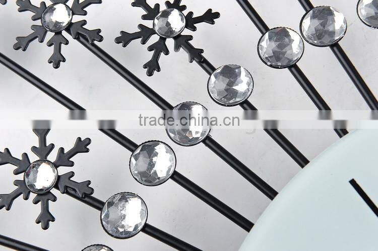 Stylish wall clock with snow for bedrooms