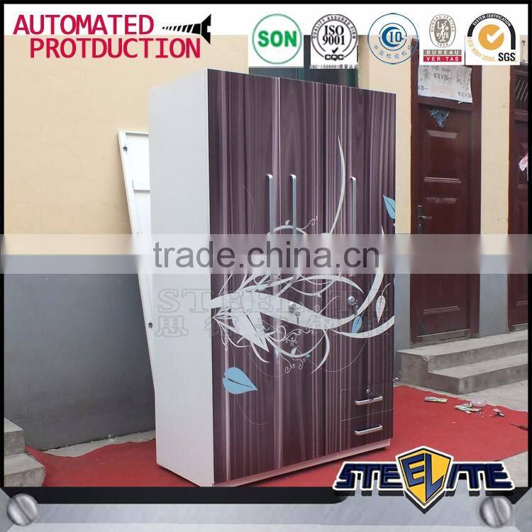 Hot sale Indian almirah steel home use wardrobe household clothes closet