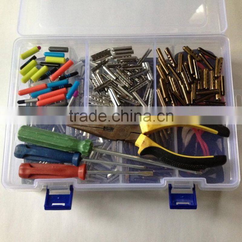 2-layer Plastic Adjustable Compartments metal aglet Tool Bin Storage Box