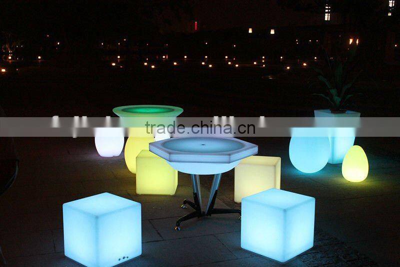 Magic rechargeable green plastic shell colorful LED round table
