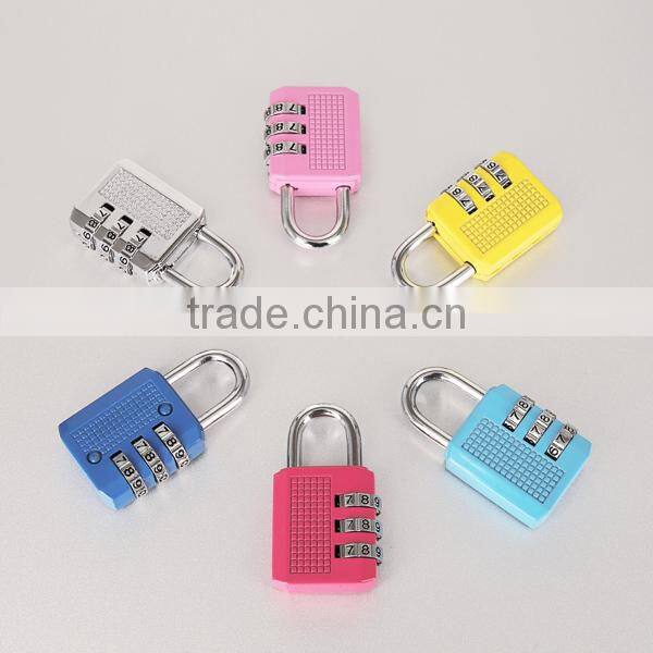 Colored mini 3 digit changing combination lock