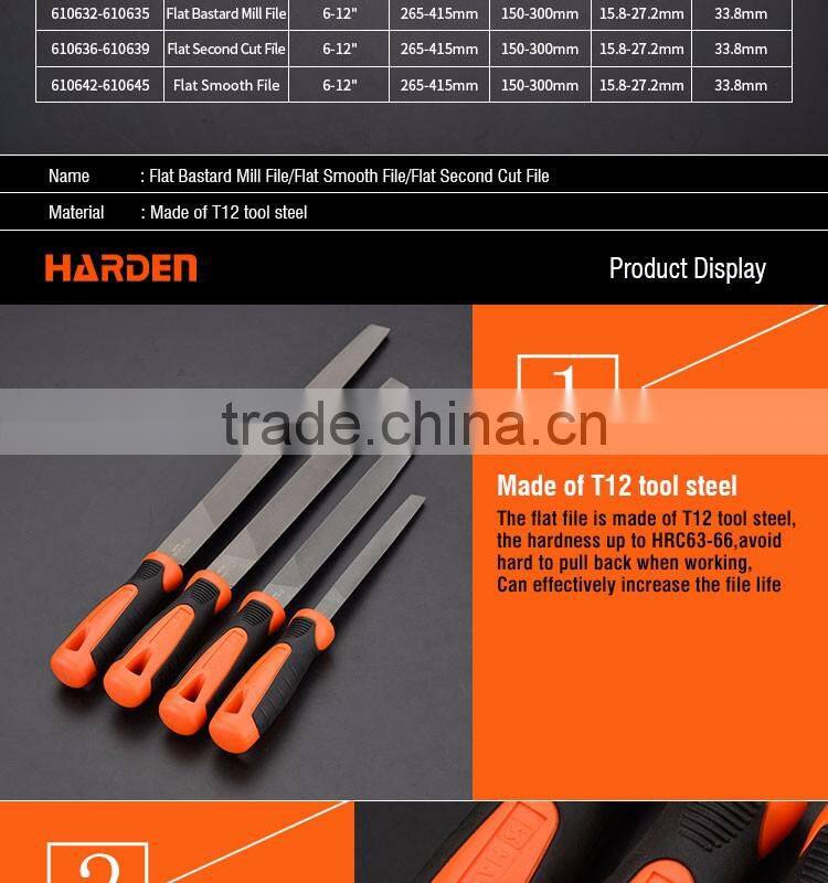 Professional Flat Second Cut File With Soft Handle