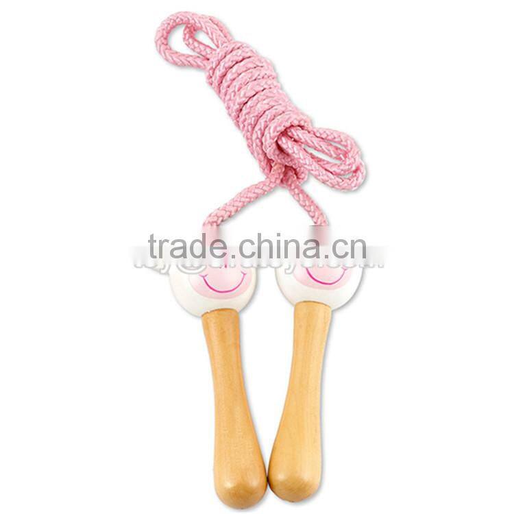 Wholesale cheap cartoon wooden multi-functional skipping jump rope for kids W01A120-S