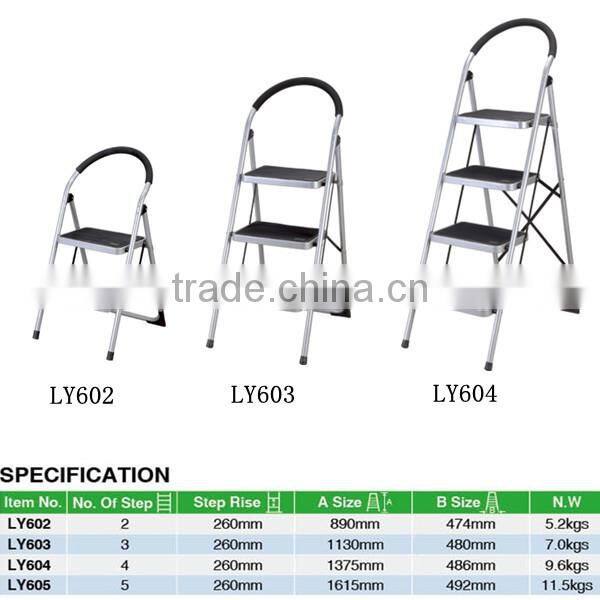 LY-603 Folding steel step ladder,ladder GS certificate
