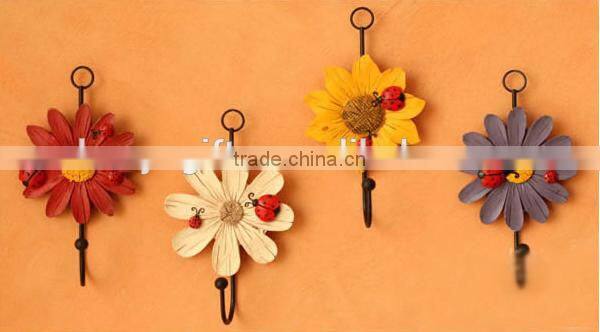 Creative resin wall hook home Decorative wall hook flowers wall hook