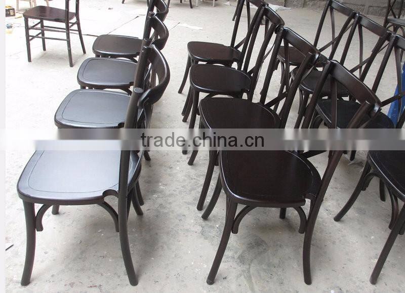 solid wood stacking living room dining chair wooden antique cross back dining chair