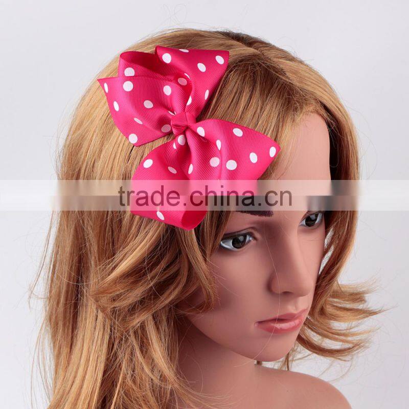 cute ribbon pink polka dot hair bows