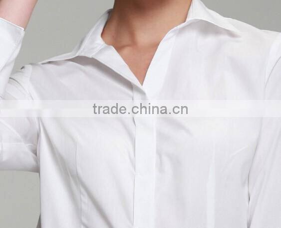 100% cotton classic white slim fit ladies office uniform shirts long sleeve women t shirt dresses shirts