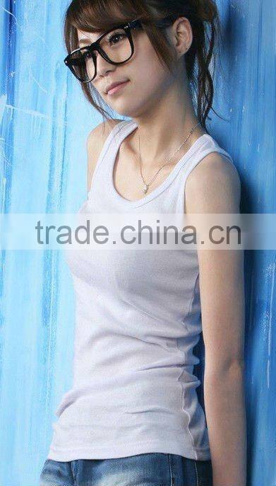 unisex plain color tank top wholesale/with your logo embroidery