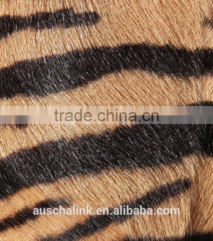 2016 winter lady fancy high quality print goat fur coat OEM service