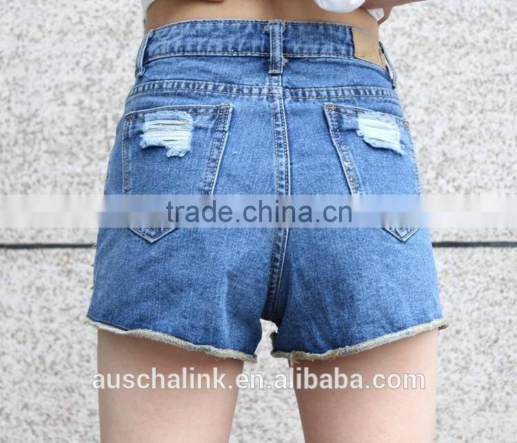 unique design women antique copper rivets jeans factory price