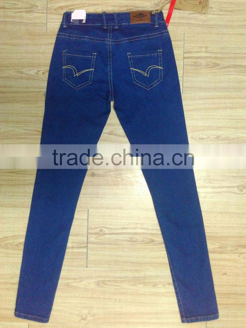 GZY Guangzhou stock lots wholesale ripped stretch women jeans