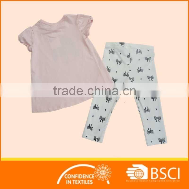 New Summer Boutique Soft Cotton Baby Girl Kids Clothing Set
